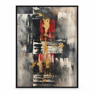 Crimson & Charcoal – Abstract by Decent Framing
