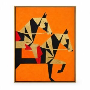 Twin Horses – Geometric Art by Decent Framing