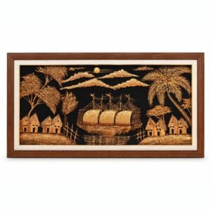 Golden Harbour – Textured Relief Art by Decent Framing